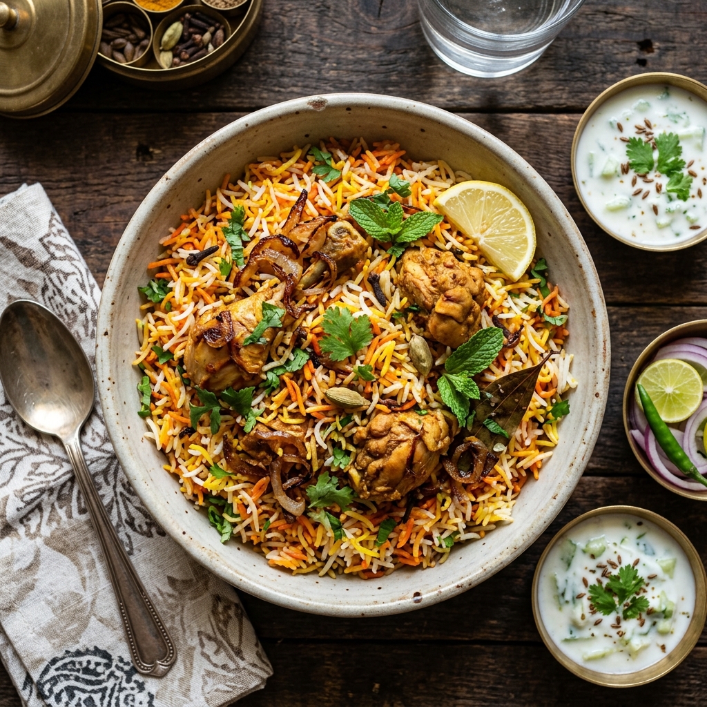 Delicious Biryani and Food
